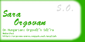 sara orgovan business card